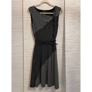 White House Black Market Polka Dot Fit & Flare Dress Size 4